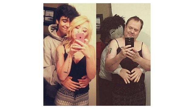 Potret Ayah Menirukan Pose Foto Anaknya Ini Bikin Geleng-Geleng