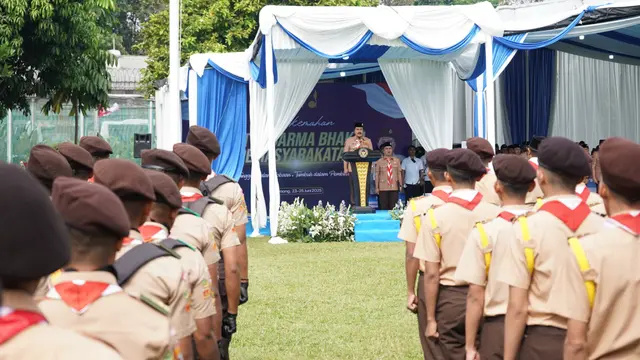 Menteri Imigrasi dan Pemasyarakatan (Menimipas), Agus Andrianto dalam pembukaan Perkemahan Satya Dharma Bhakti Pemasyarakatan, Senin 23 Juni 2025.