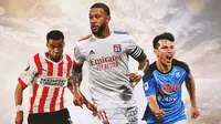 Ilustrasi - Cody Gakpo, Memphis Depay, Hirving Lozano (Bola.com/Adreanus Titus)