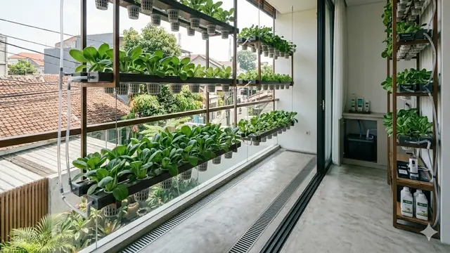 Kebun Pakcoy Gantung Hidroponik di Balkon Rumah
