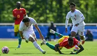 Kekalahan ini membuat timnas Indonesia U-23 gagal merebut tempat terakhir untuk berlaga di Olimpiade 2024 Paris. (MIGUEL MEDINA/AFP)