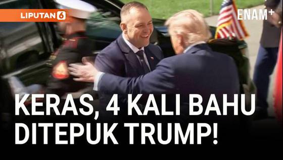 VIDEO: Cara Trump Sambut Tamu, Tepuk Bahu Hingga Pamer Jet Tempur