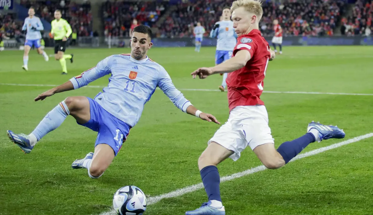 Spanyol mendapatkan poin yang sama seperti Skotlandia, 15 poin dari enam laga. (Emilie Holtet/NTB Scanpix via AP)