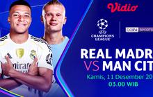 Nonton Live Streaming Liga Champions 2025/26: Real Madrid vs Manchester City, Eksklusif di Vidio