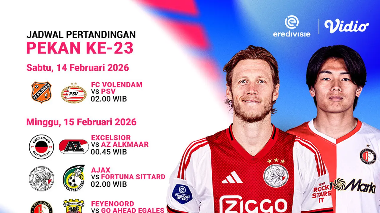 Jadwal Eredivisi Pekan ke -23 Musim 2025-26