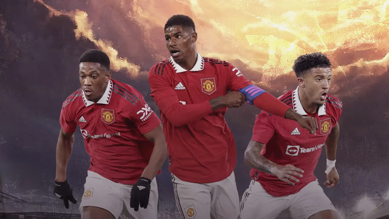 Ilustrasi - Anthony Martial, Jadon Sancho, Marcus Rashford