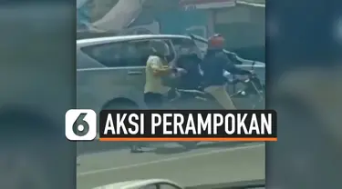 TEREKAM KAMERA, PERAMPOKAN DENGAN MODUS PECAH KACA MOBIL DI DEPOK