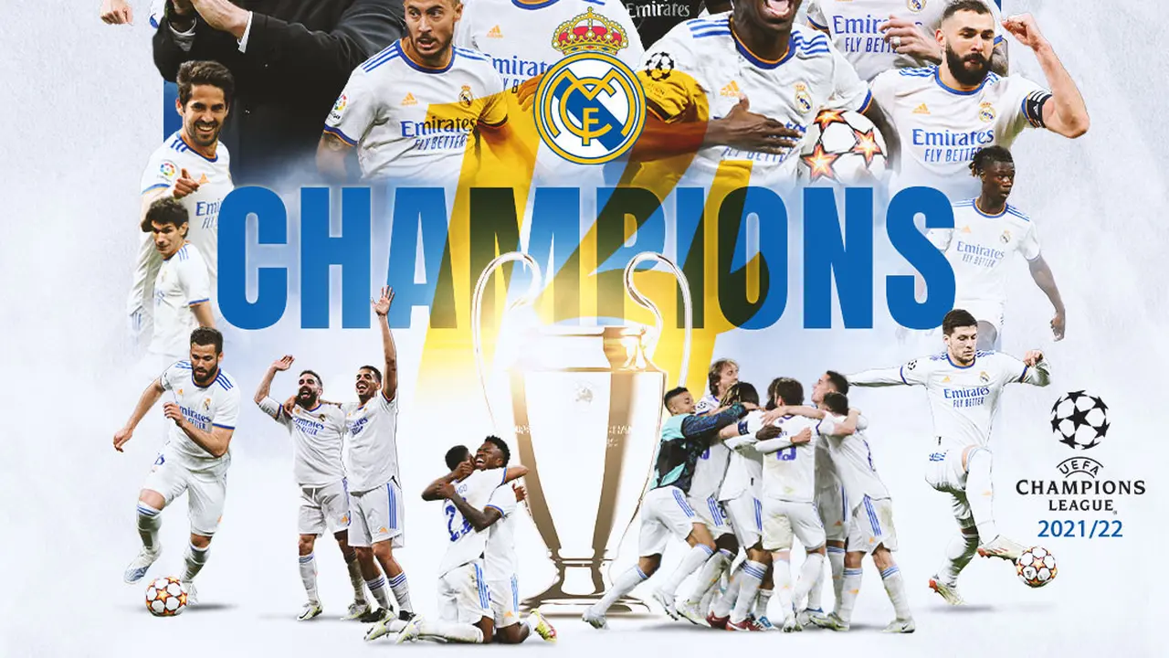 Liga Champions - Ilustrasi Real Madrid Juara Liga Champions Musim 2021-22