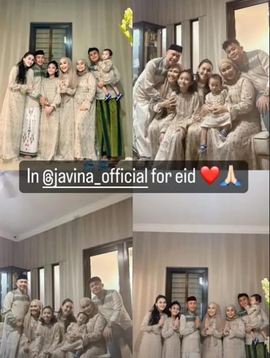 Outfit yang serupa juga dikenakan oleh sang putri, Bilqis, Umi Kalsum, dan sang adik. Namun berbeda dengan styling rambutnya. [@ayutingting92]