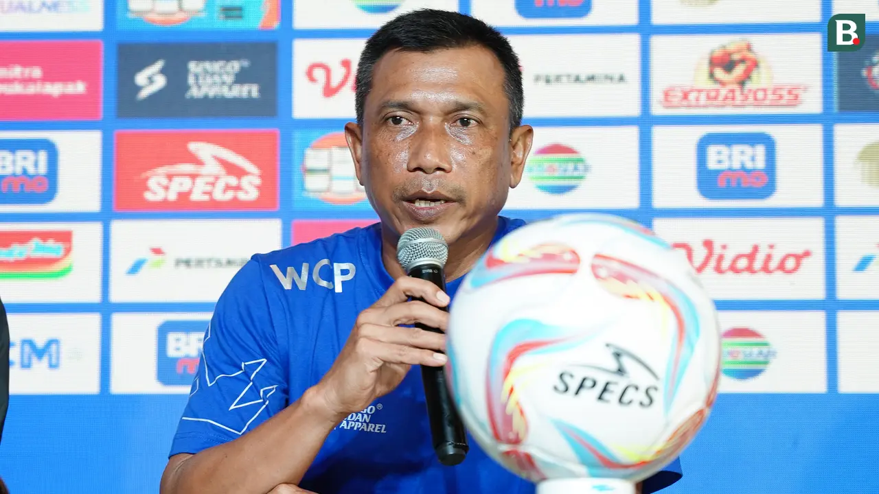 Widodo Cahyono Putro Saat Sesi Press Conference Pre Match Arema FC vs Persija Jakarta