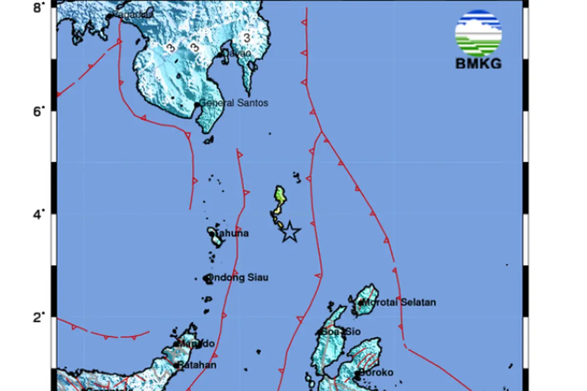 Gempa guncang Talaud Sulut. (BMKG)