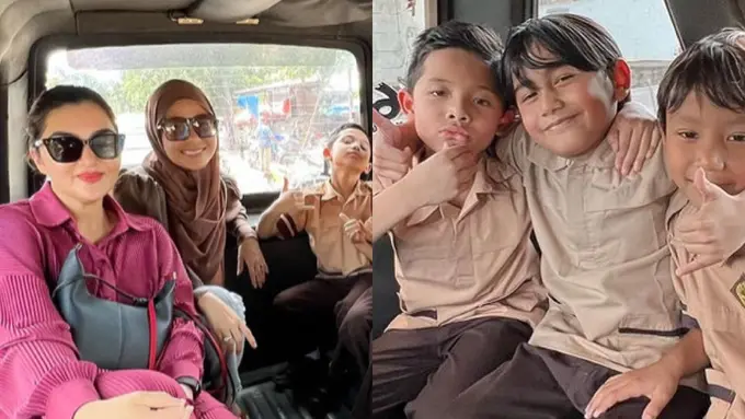 Gaya Ashanty dan Meisya Siregar Naik Angkot