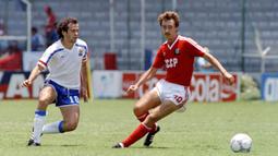 Sergei Aleinikov (kanan) mencetak gol di menit ke-2 lebih 7 detik. Gol ini mampu membawa Uni Soviet mengalahkan Inggris 3-1 pada pergelaran Euro 2004. (Foto: AFP/Stringer)