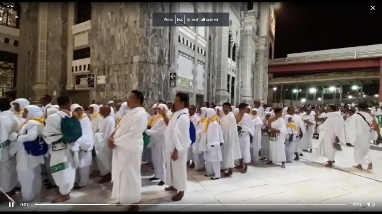 Jemaah Haji Indonesia siap melaksanakan salat Gerhana Bulan di Masjidil Haram. Dok Kemenag