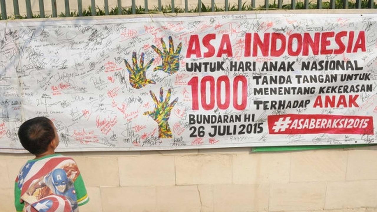 Aksi seribu tandatangan menentang kekerasan terhadap anak di HI