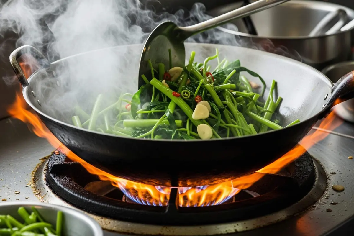 Tips Menumis Kangkung Tetap Hijau