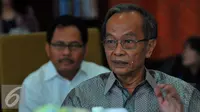 Mantan menteri PAN-RB, Ir.Sarwono Kusumaatmadja saat menghadiri acara reuni Kementrian PANRB di kawasan Jakarta Selatan, Selasa, (23/2). Pertemuan ini beragendakan mencari solusi terbaik dalam percepatan reformasi birokrasi. (Liputan6.com/Faisal R Syam)