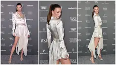 Foto kolase saat Karlie Kloss menghadiri WSJ. Magazine 2022 Innovator Awards di Museum of Modern Art, New York City, Amerika Serikat, 2 November 2022. (ANGELA WEISS/Dia Dipasupil/Getty Images/AFP)