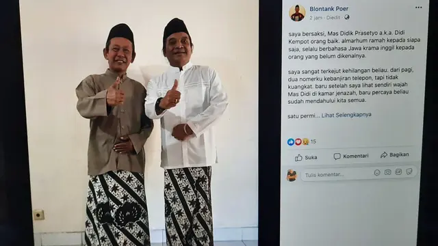 Unggahan Blontank Poer soal Didi Kempot. (Foto: Facebook Blontak Poer)