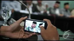 Din menuturkan bahwa gerakan ISIS sangat berpotensi untuk memecah belah persatuan Indonesia bahkan dunia, karena mengajarkan radikalisme dengan mengatasnamakan agama, Jakarta, Kamis (7/8/2014) (Liputan6.com/Johan Tallo)
