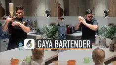 Ada-ada saja cara ayah membuat anaknya senang. Seperti ayah yang satu ini membuatkan susu bayi dengan gaya bartender.