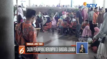 Bandara Juanda, Surabaya, ditutup karena landasan pacu terkelupas dan berlubang.