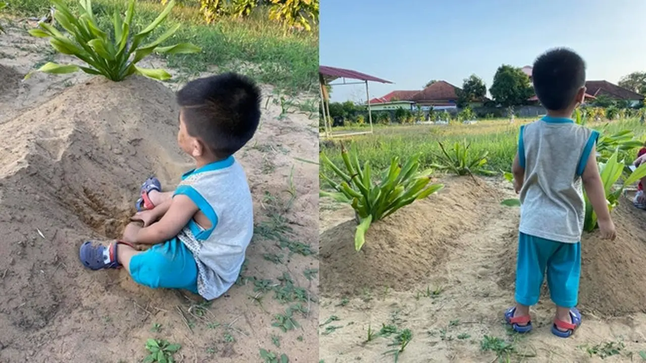 Bermain di Makam Orang Tuanya, Kisah Bocah 2 Tahun Ini Bikin Haru