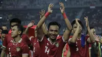 Selebrasi pemain Timnas Indonesia U-20, Robi Darwis usai&nbsp;Timnas Indonesia U-20 mengalahkan Vietnam dalam pertandingan Grup F Kualifikasi Piala Asia U-20 2023 di Stadion Gelora Bung Tomo, Surabaya, Minggu (18/9/2022). Bola.com/Ikhwan Yanuar)&nbsp;