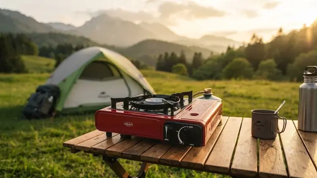 memasang kompor portable