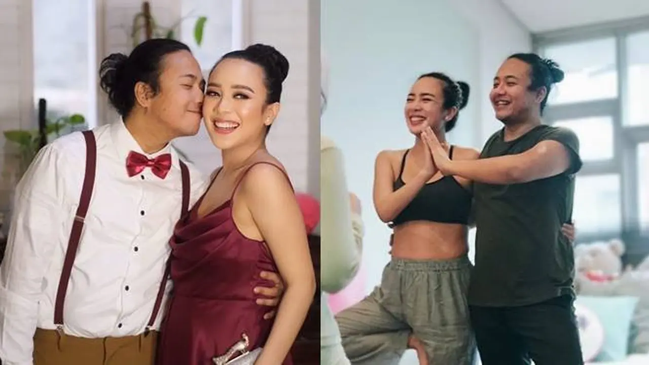 7 Potret Dea Ananda Bersama Suami Kompak Jalani Couple Prenatal Yoga