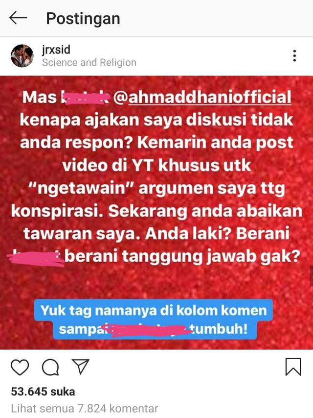 Jerinx Sid Sindir Ahmad Dhani Al Ghazali Kirim Serangan Balik Showbiz Liputan6 Com