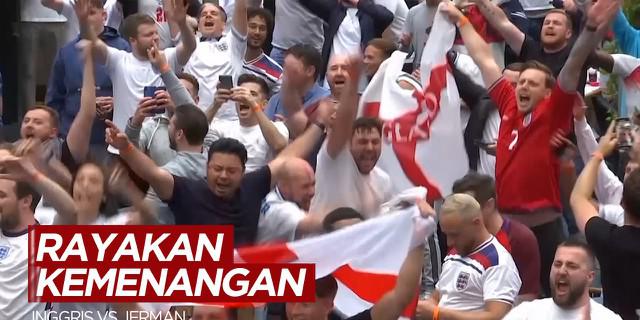 VIDEO: Fans Timnas Inggris Menggila di London Usai The Three Lions Kalahkan Jerman