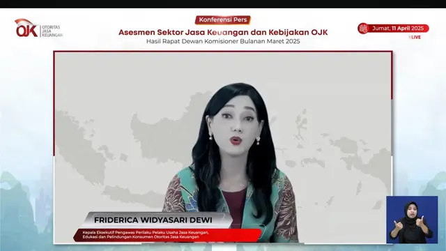 Kepala Eksekutif Pengawas Perilaku Pelaku Usaha Jasa Keuangan, Edukasi, dan Pelindungan Konsumen OJK, Friderica Widyasari Dewi. (Foto: tangkapan layar/Tira Santia)