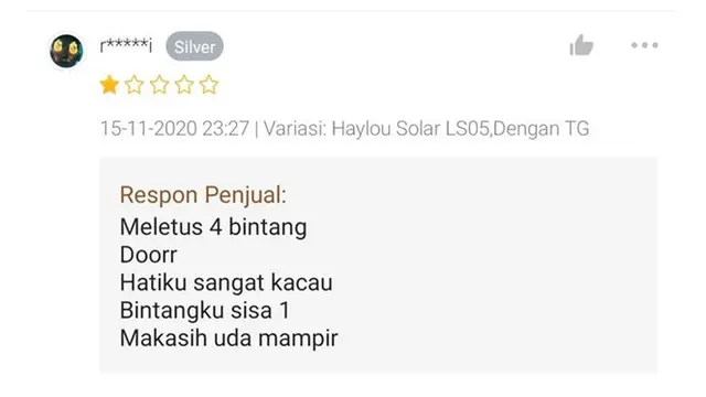 6 Respons Penjual Online Shop Tanggapi Dapat Bintang 1 Dari Pembeli Ini Kocak