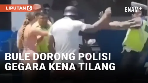 VIDEO: Tak Terima Ditegur, Bule Dorong Polisi di Bali