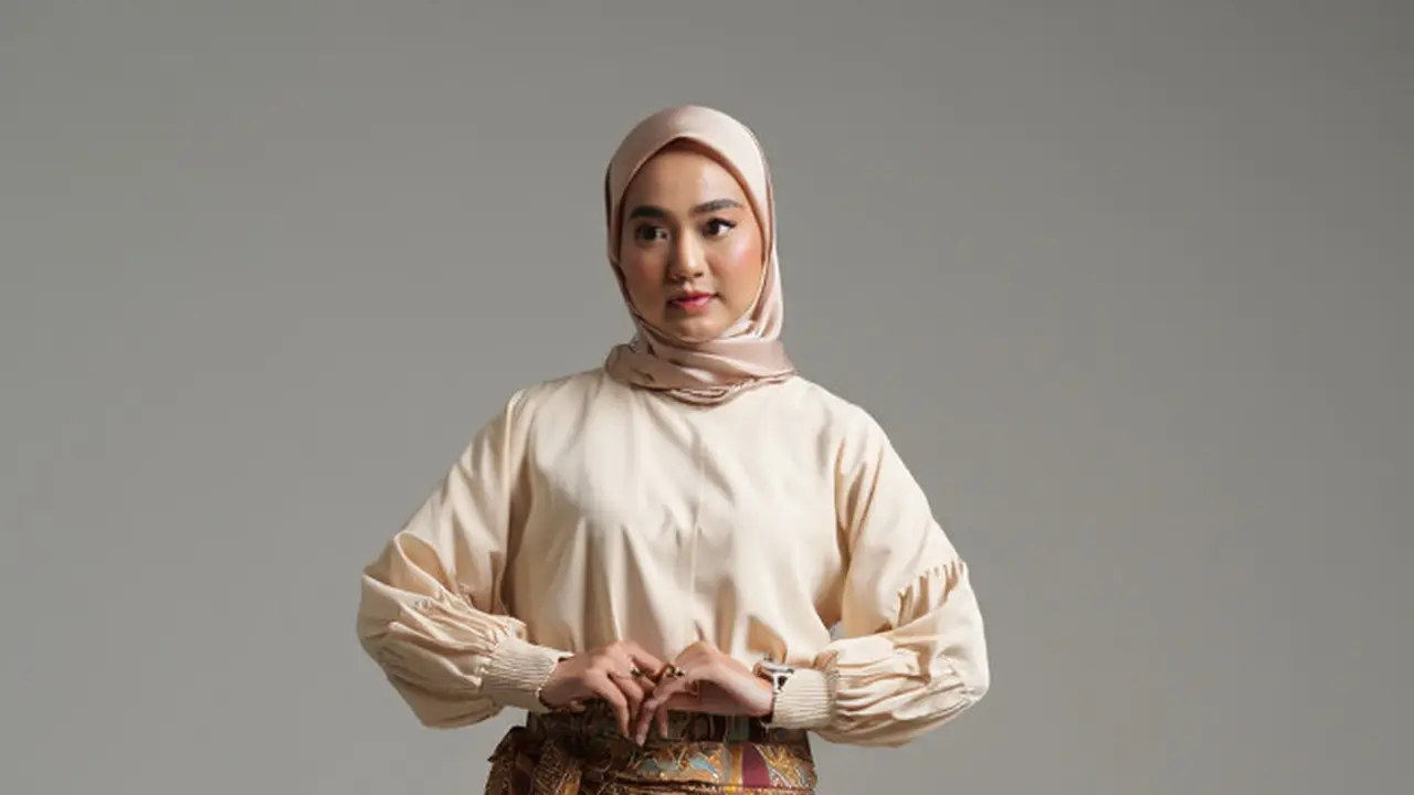 Kombinasi Puff Sleeve dan Kain Batik Klasik/Ilustrasi gambar oleh AI