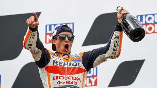 FOTO: Marc Marquez Rajai Sirkuit Sachsenring di MotoGP Jerman 2021