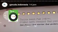 [Cek Fakta] Ucapan Terima Kasih Jokowi di Badan Pesawat, Ini Penjelasan Garuda Indonesia