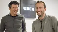 CEO Uber (kiri) Travis Kallanick dan Anthony Levandowski (kanan). (Foto: Mashable)