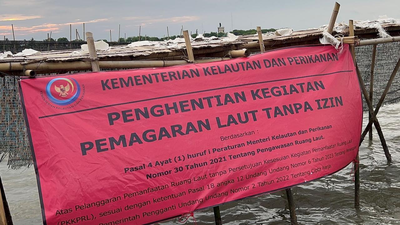 Penampakan Terkini Pagar Laut Misterius di Tangerang