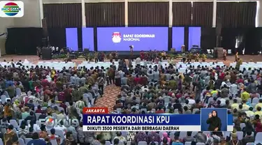 Rapat yang diselenggarakan di kawasan Ancol, Jakarta Utara, Sabtu pagi ini, dihadiri antara lain Ketua KPU Arief Budiman dan Menteri Dalam Negeri Tjahjo Kumolo serta 3.500 peserta.