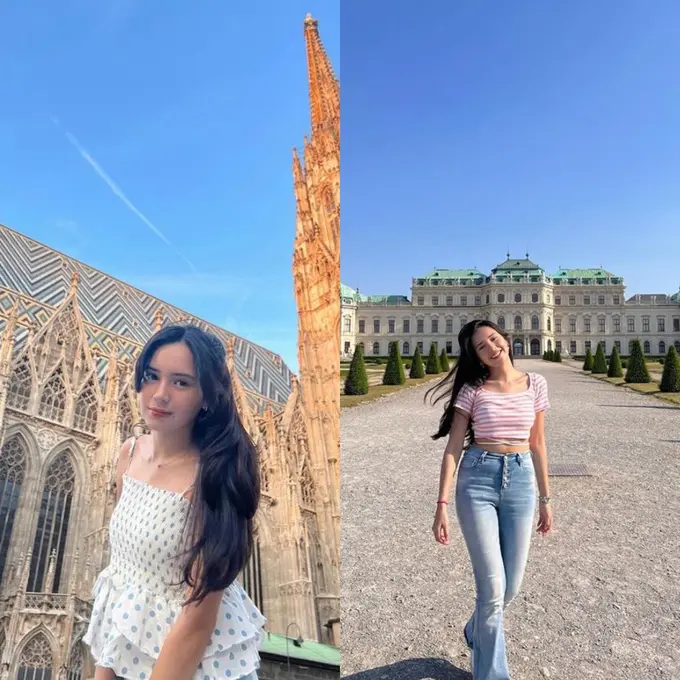 7 Gaya Seru Beby Tsabina Liburan di Vienna dengan Outfit Kekinian