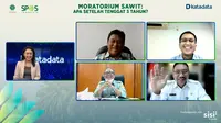 Diskusi panel dengan tema Moratorium Sawit: Apa Setelah Tenggat 3 Tahun? yang digelar secara daring oleh Yayasan Kehati bekerja sama dengan Katadata dan Penguatan Kelapa Sawit Berkelanjutan (SPOS) Indonesia, Kamis (23/9/2021).