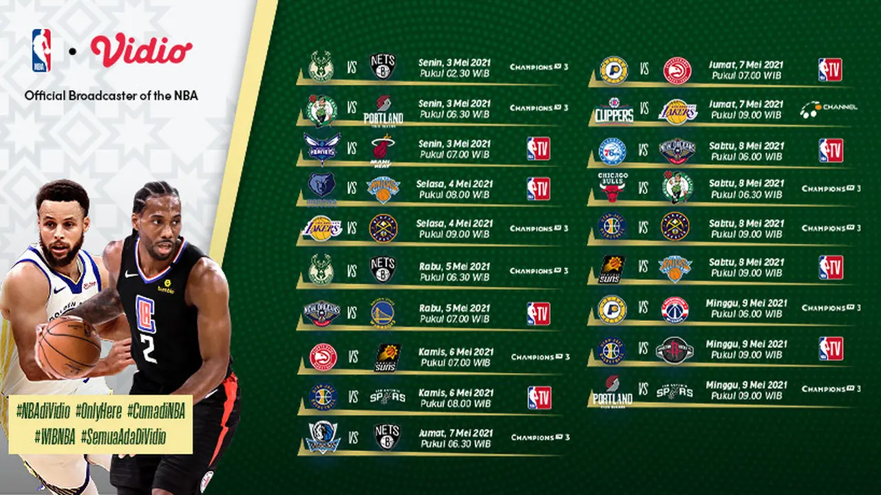 Streaming NBA Pekan Ke-20 di Vidio
