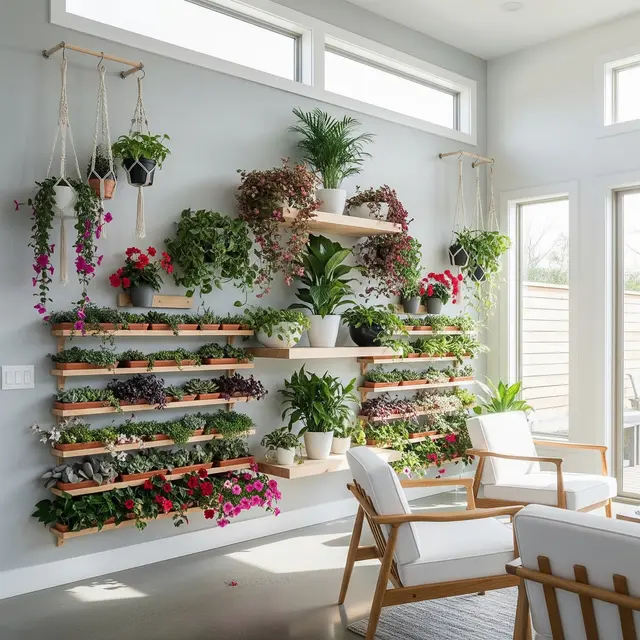 Rumah Kecil Modern dengan Taman Vertikal di Dalam Rumah (Image by Gemini AI)