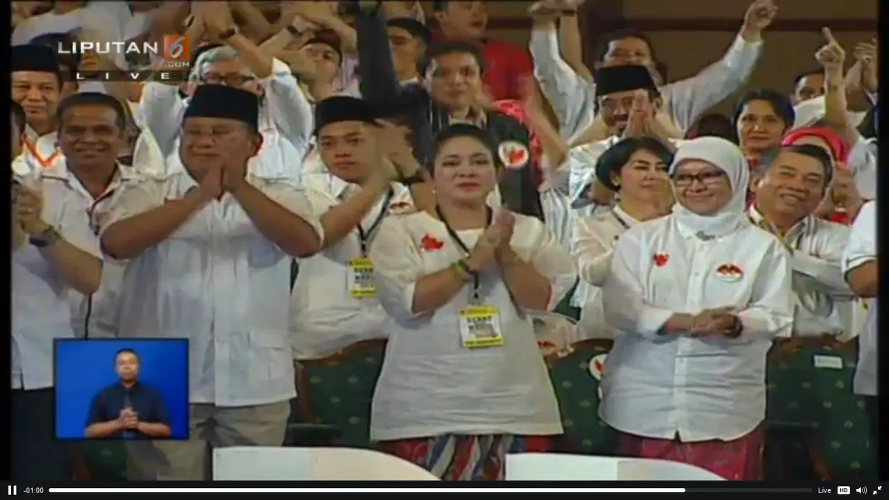Mantan Istri Dampingi Prabowo Saksikan Debat Cawapres