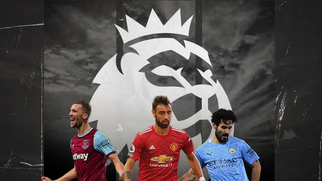 Tomas Soucek, Bruno Fernandes dan Ilkay Gundogan
