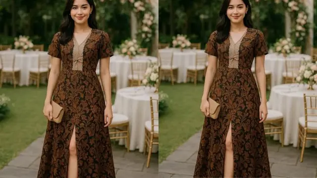 Model Dress Batik Belahan Depan