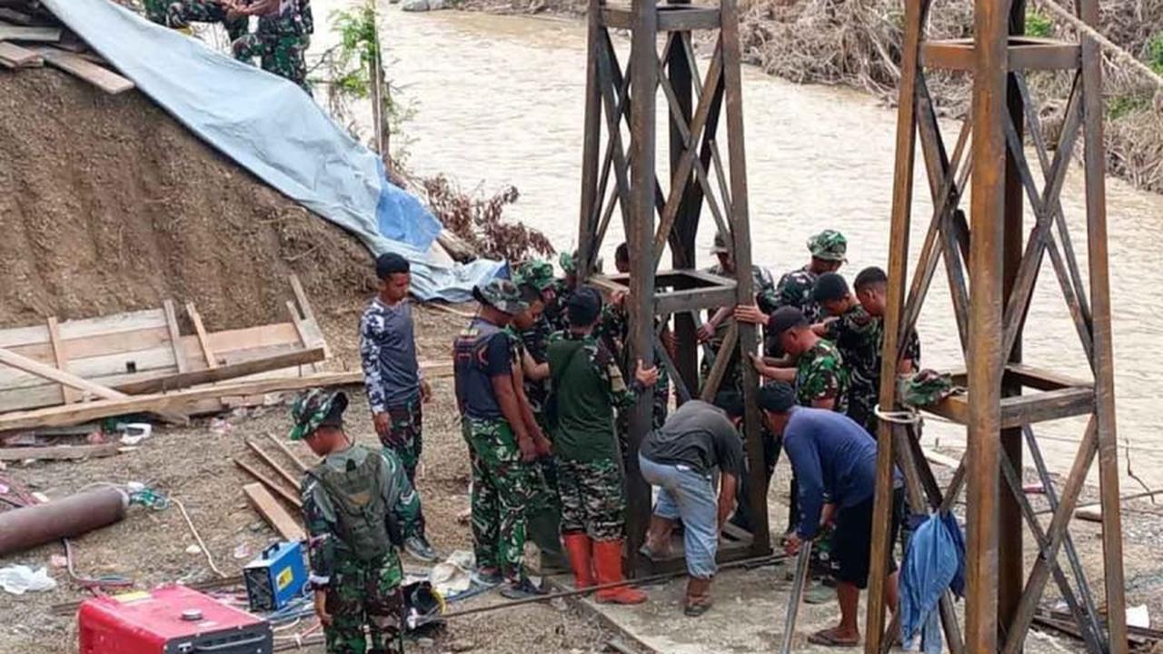 Satgas Kodim 0106/Aceh Tengah Pacu Pembangunan Jembatan Linge, Akses Vital Warga Segera Terwujud