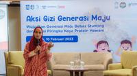 Dokter Spesialis Gizi Klinik, Nurul Ratna Mutu Manikam saat memberikan pemaparan di acara Aksi Gizi Generasi Maju bersama Danone Indonesia. (Sumber: Dokumentasi Danone Indonesia)